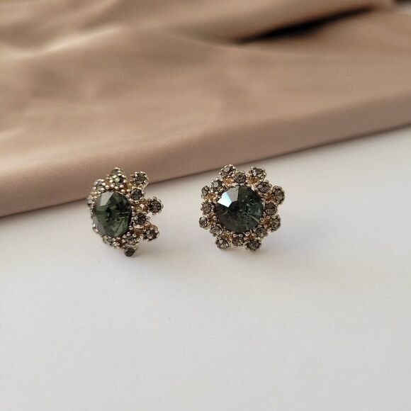 5/$25 Crystal Stud Earrings Gray Crystal Decorated Stud Earrings - Picture 5 of 8